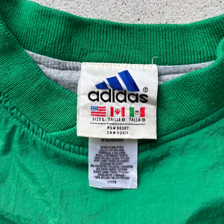 90s adidas ロゴ刺繍ナイロンプルオーバー