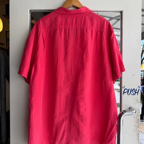 Ralph Lauren リネンシルク オープンカラーシャツ XL
