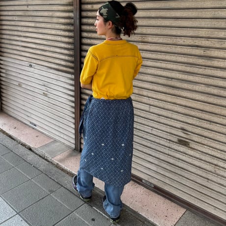総柄ラップスカート