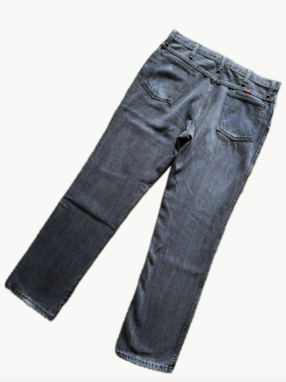 90's USA製 RUSTLER 先染めブラックデニムパンツ W36L30 実寸w34l30》RUSTLER ラスラー 90s ブラックデニム 先染め No