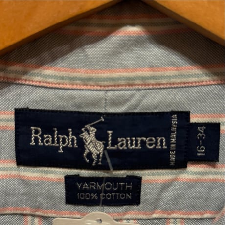 Ralph Lauren  刺繍入り長袖ストライプシャツ
