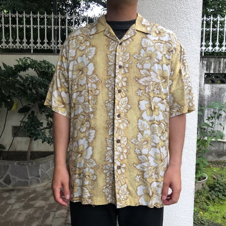 ocean pacific レーヨン総柄シャツ L