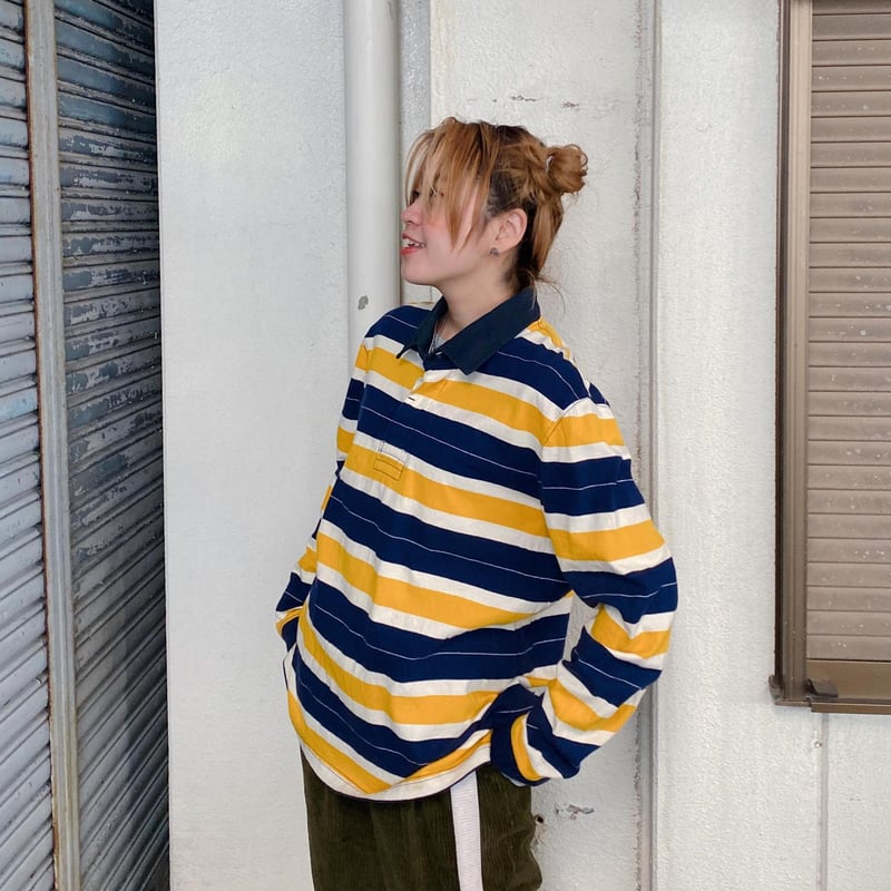 LANDS’END ラガーシャツ XL ラグビーシャツ 長袖 ポロシャツ LANDS'END ラガーシャツ XL ラグビーシャツ 長袖 ポロシャツ