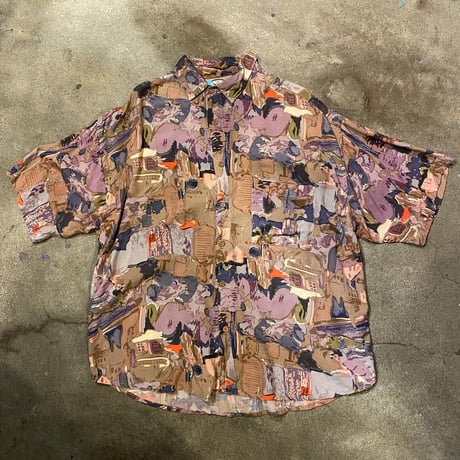 レーヨン柄シャツ