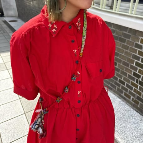 USA製 お花刺繍ワンピース