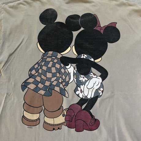 90年代ミッキー,ミニープリントTシャツ L