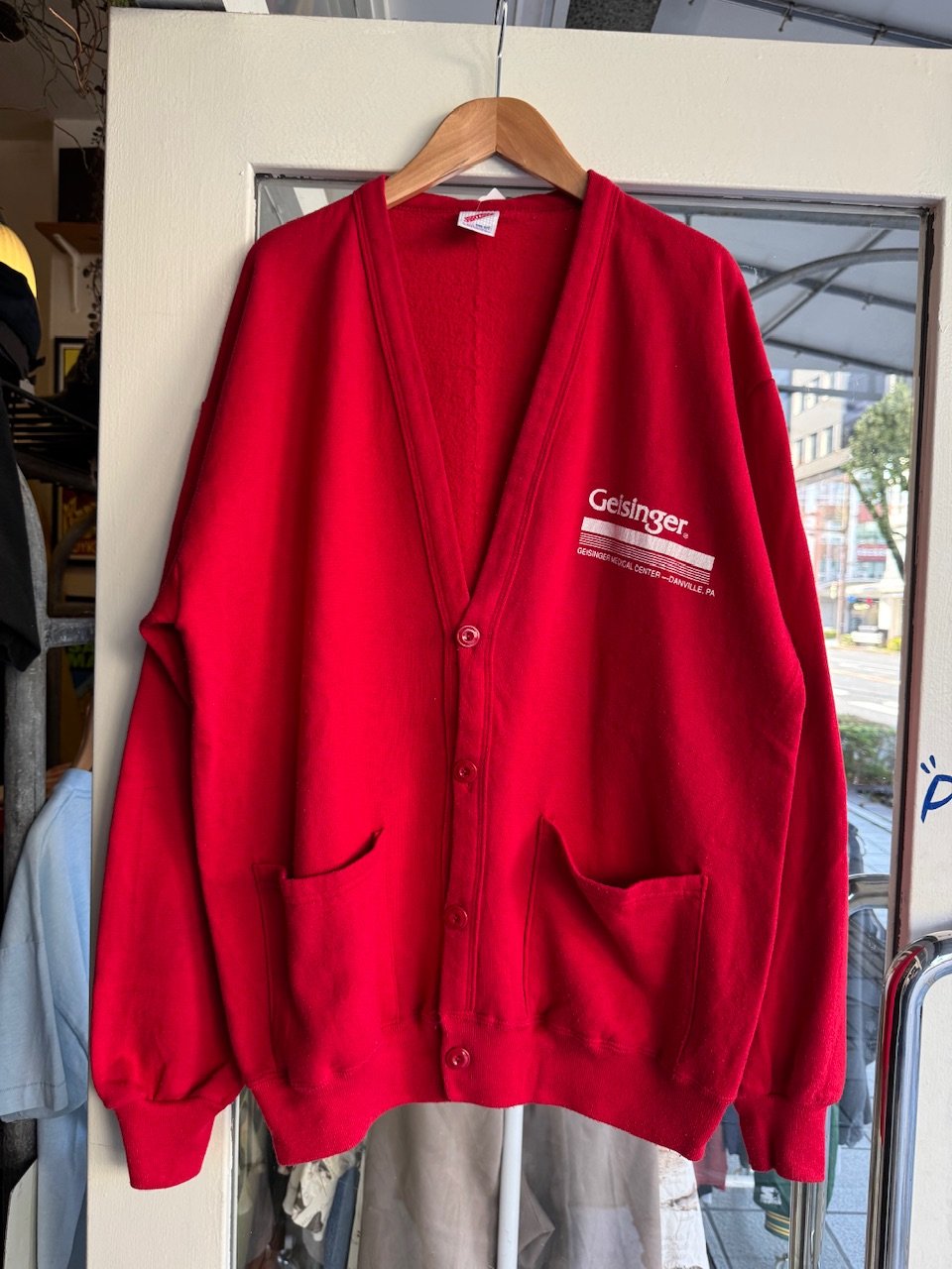 90s JERZEES ジャージーズ カーディガン レッド USA製 Fサイズ 90s JERZEES ジャージーズ カーディガン レッド USA製 Fサイズ