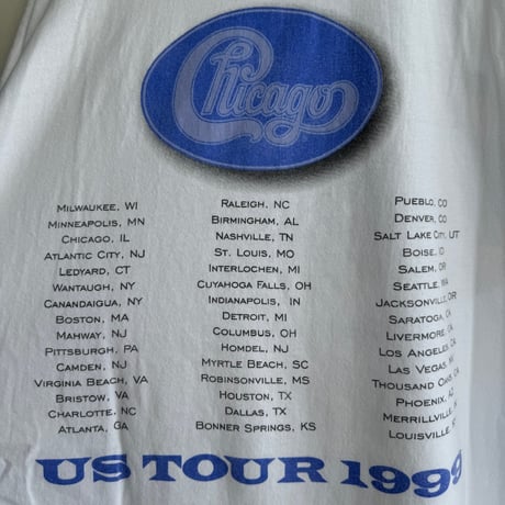 1999 CHICAGO US TOUR 1999 Tシャツ　XXL