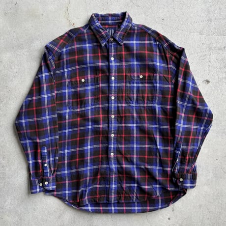 90s GAP チェック柄ライトネルシャツ