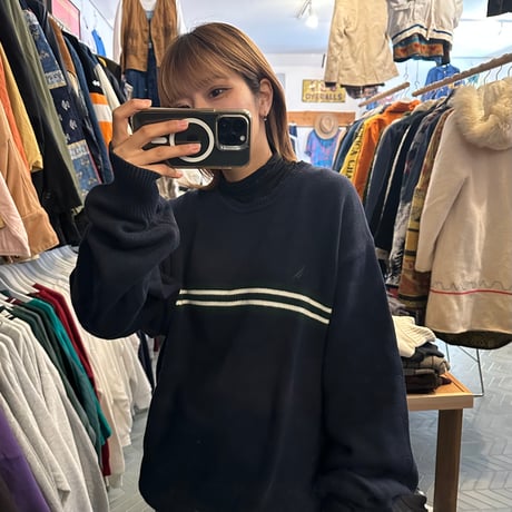 NAUTICA ラインコットンニット