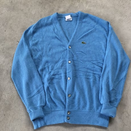 USA製LACOSTEアクリルニットカーディガン L