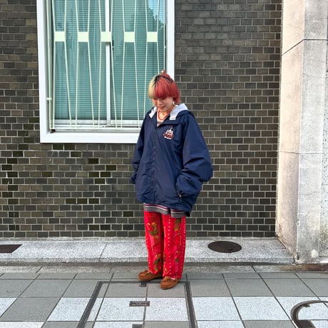 ミッキーワッペン刺繍ナイロンジャケット