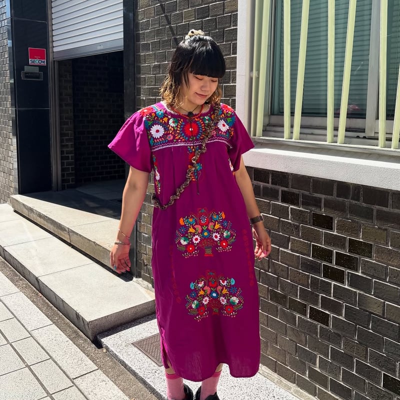お花刺繍メキシカンワンピース | CUSTOM FEVER