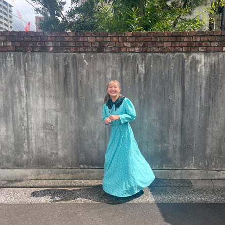 花柄長袖ロングワンピース