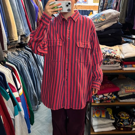Eddie Bauer ストライプネルシャツ