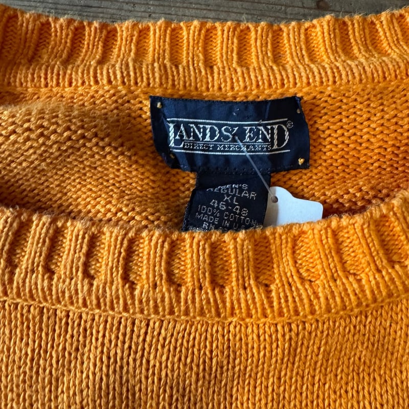USA製 LANDS' END コットンニットセーター XL | CUSTOM FEVER