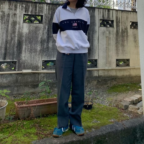 LOS ANGELES切替ハーフジップスウェット