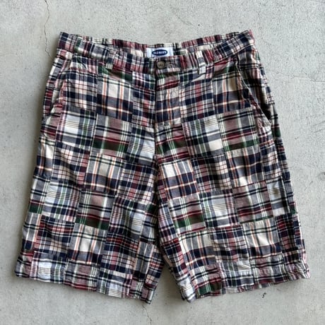 OLD NAVY チェック柄パッチワークハーフパンツ