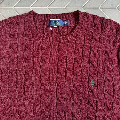 POLO ケーブル編みニット