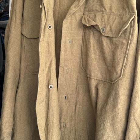 40's Military ウールマスタードシャツ