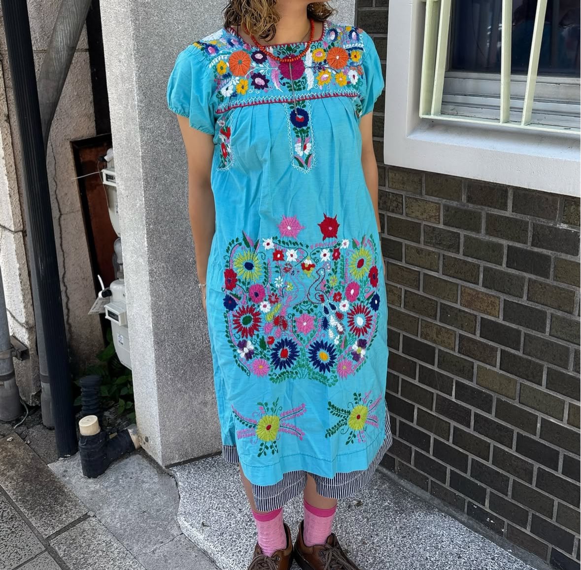 Little maddieメキシカンワンピース ヴィンテージ メキシカン刺繍ワンピースlittlemaddie