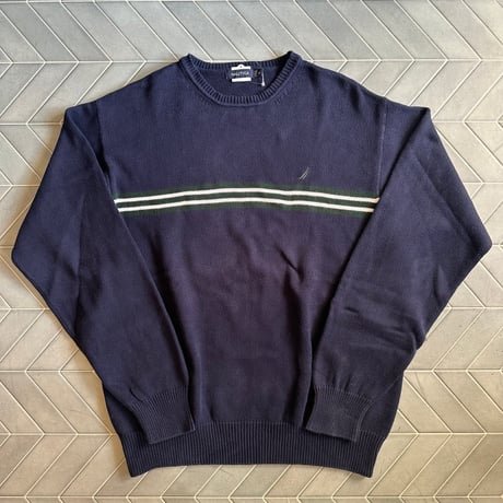 NAUTICA ラインコットンニット