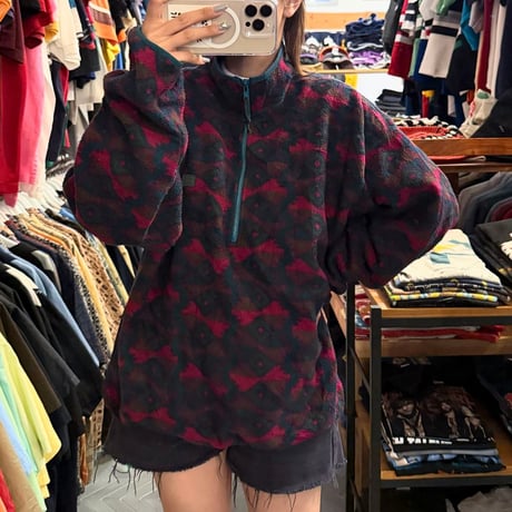 90s USA製 Columbia 総柄フリース