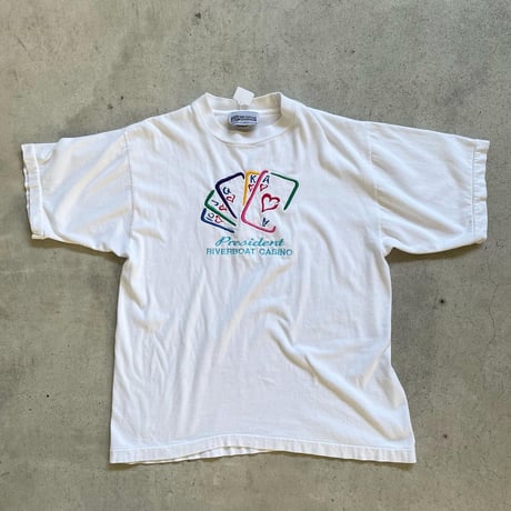 USA製 カジノトランプ刺繍Tシャツ