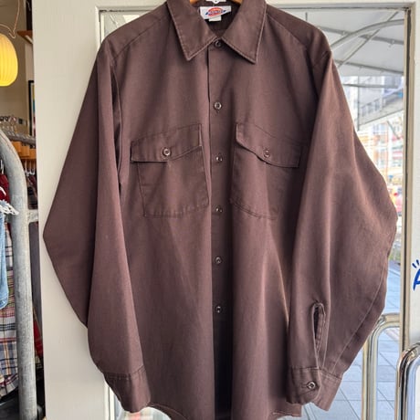 USA製Dickies ワークシャツ ブラウン