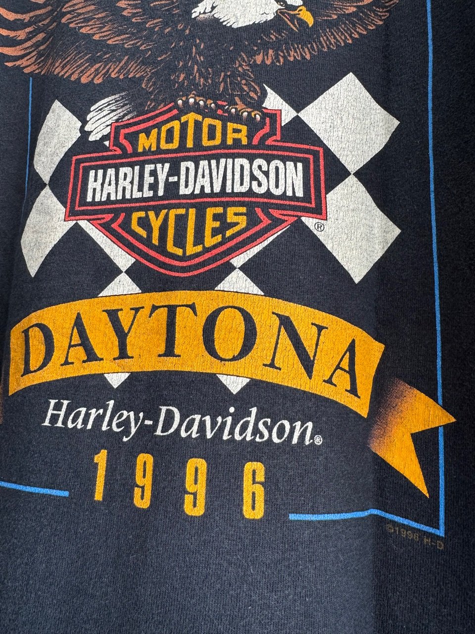 USA製 XL Harley-Davidson ヘンリーネックtシャツ 80's アメリカ製 Harley Davidson ヘンリーネック両面プリントT
