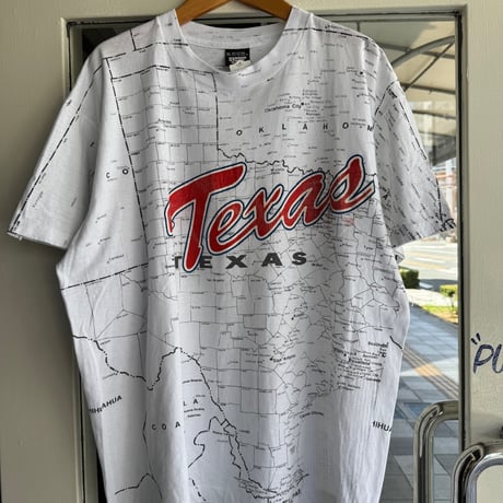 90's Texas 総柄マップ Tシャツ