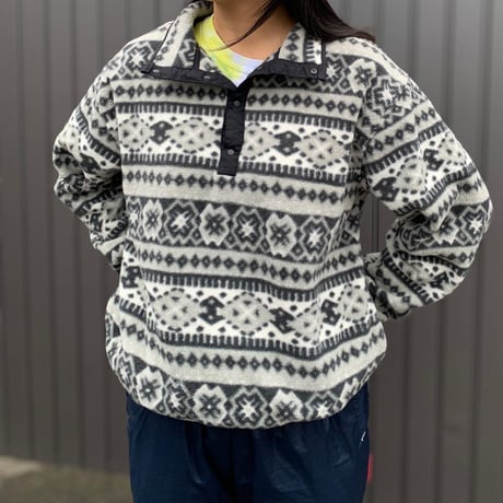 L.L.Beanノルディック柄フリーススナップPO