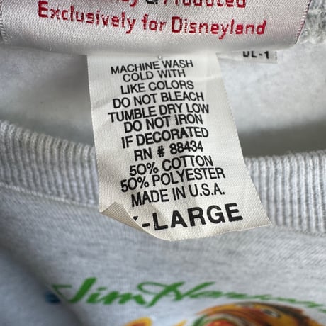 〜00's USA製Disney プリントスウェット XL