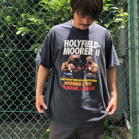 90's ボクシングヘビー級プリントTシャツ L
