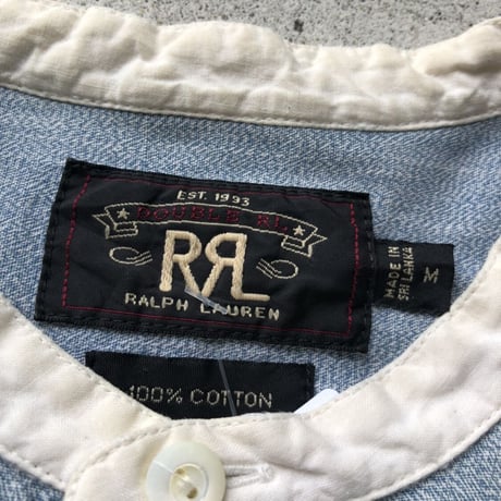 〝RRL〟 RALPH LAUREN バンドカラーシャツ  M