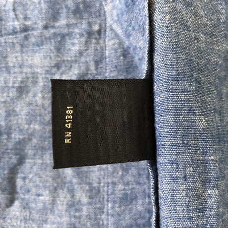 〝RRL〝 RALPH LAURENノーカラーコットンシャンブレーシャツ