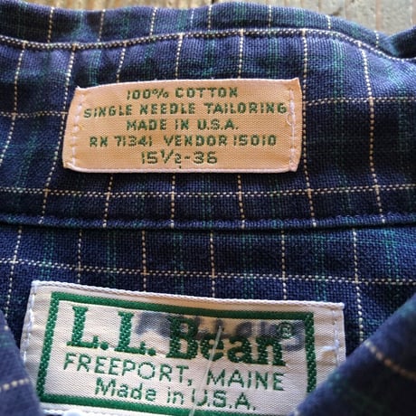 80's USA製 L.L.Bean チェックシャツ