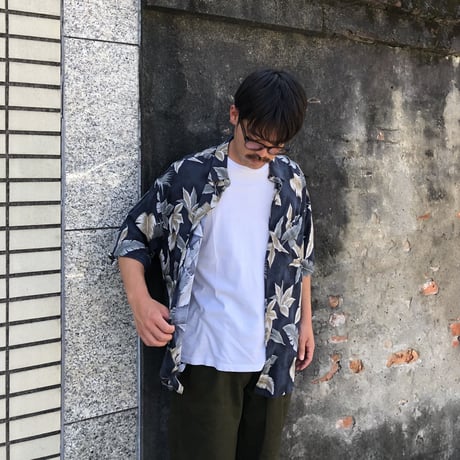 ピエールカルダン総柄レーヨンシャツ XL