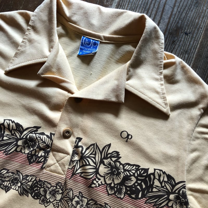 USA製70's〜 OCEAN PACIFICボーダー オールドサーフポロ S | CUST USA製70's〜 OCEAN PACIFICボーダー オールドサーフポロ S | CUST