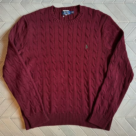 POLO ケーブル編みニット
