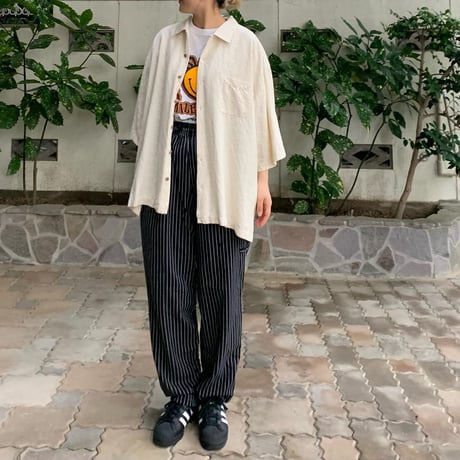 シルクデザイン半袖シャツ