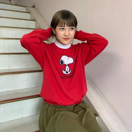USA製重ね着風SNOOPYスウェット