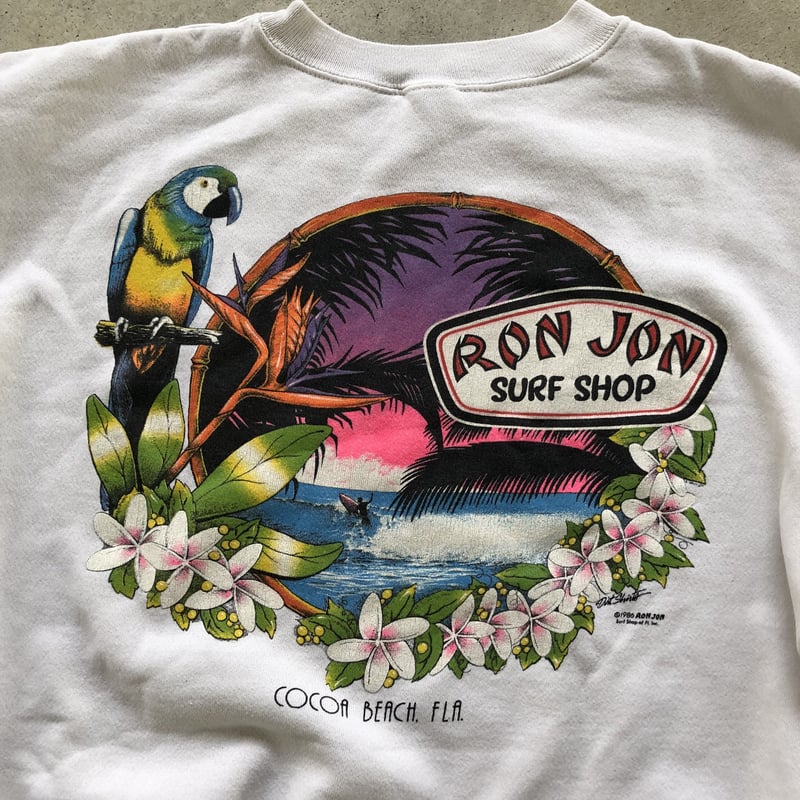 RON JON SURF SHOPロンジョンスウェットトレーナーM古着サーフィン RON JON SURF SHOP ロンジョン プリント サーフ スウェット