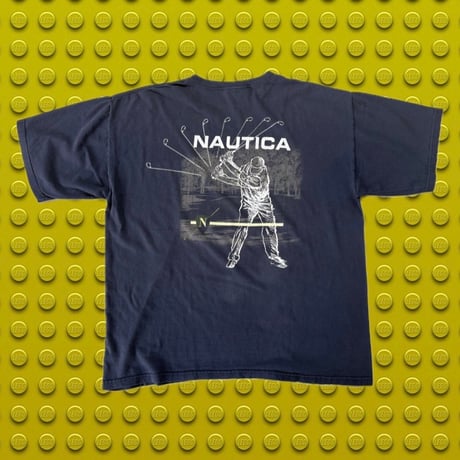 USA製 NAUTICA ゴルフスイング バックプリントTシャツ