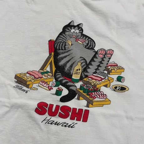 クリバンキャット SUSHI Hawaii プリントTシャツ