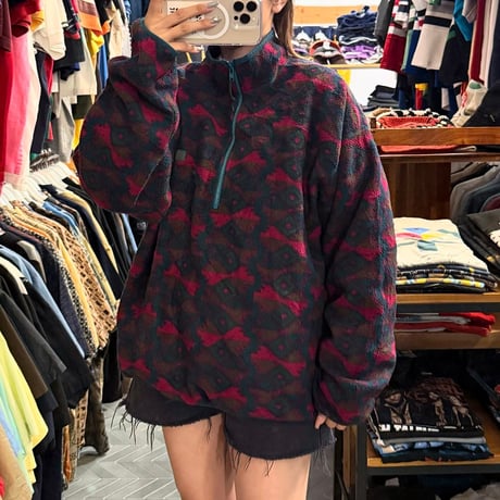 90s USA製 Columbia 総柄フリース