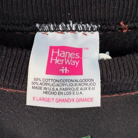 USA製 Hanes Her Way ひまわりラグランスウェット