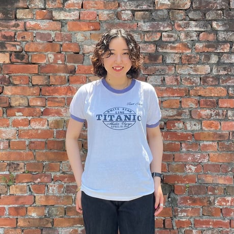 80年代〝TITANIC〟ビンテージリンガーTシャツ L