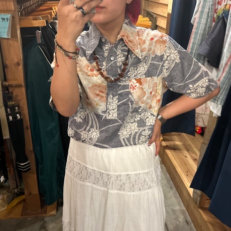 Sears HAWAII 和柄ハーフボタンシャツ
