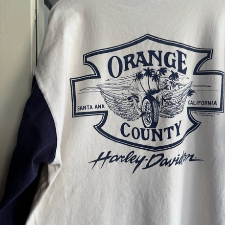 USA製 90's HARLEY DAVIDSON ヘンリーネックロンT L